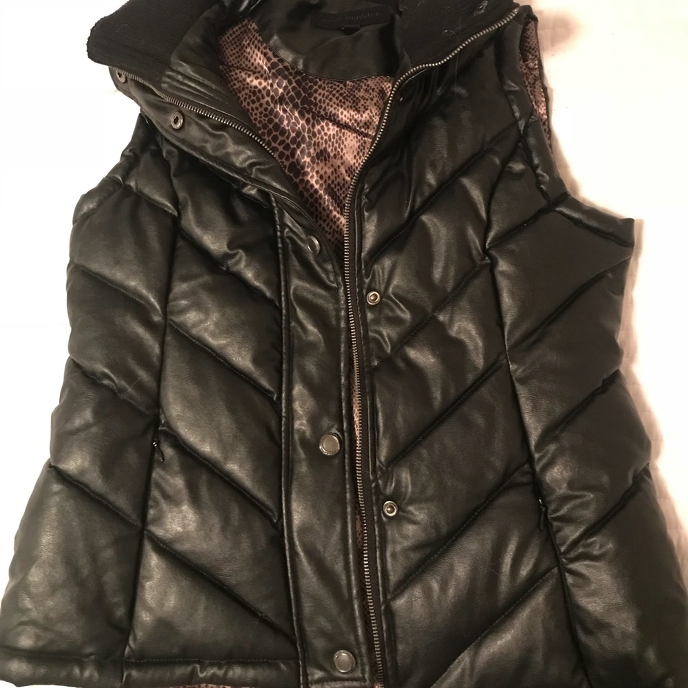 Black leather Steve Madden Vest